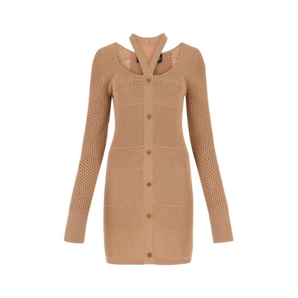 Andrea Adamo Women Biscuit Mesh Mini Dress